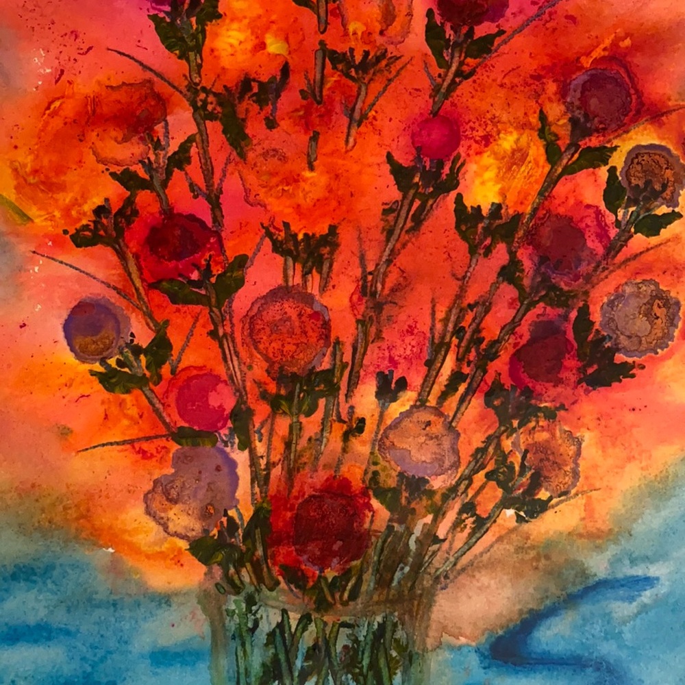 Original Watercolor 16x20 Wild Flowers